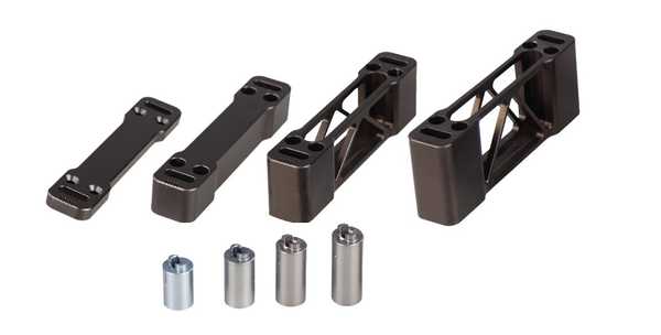 Clamping collars and height adjustment pins